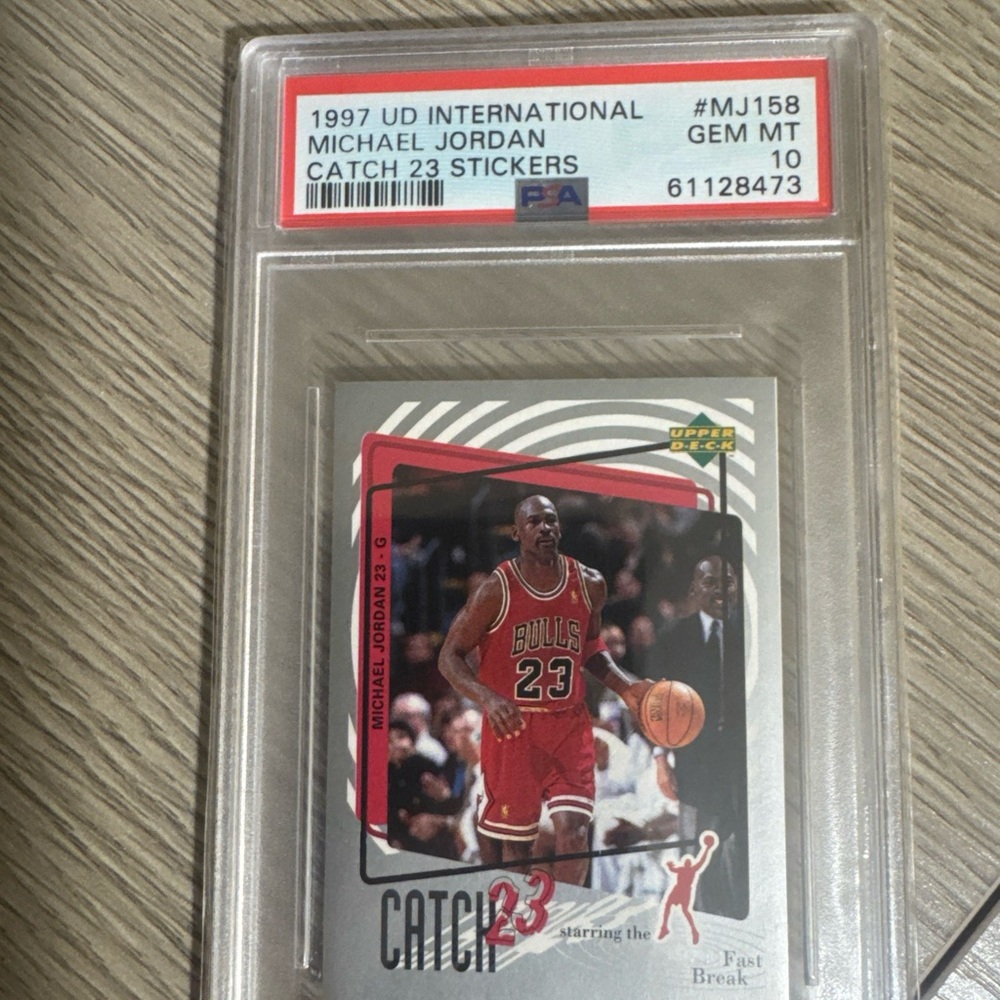 psa 10 1997 Upper Deck Michael Jordan Catch 23 Sticker pop 3